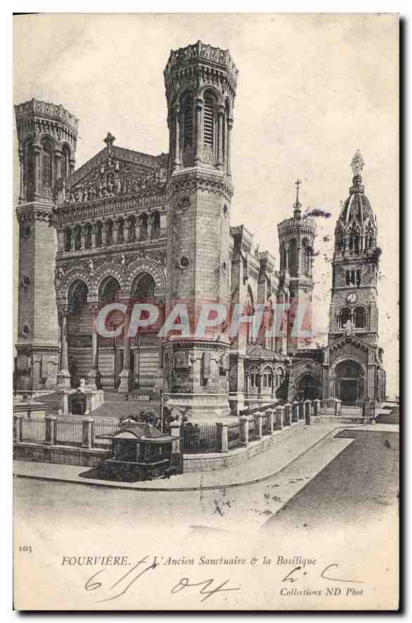 CPA Fourviere l'Ancien Sanctuaire et la Basilique 