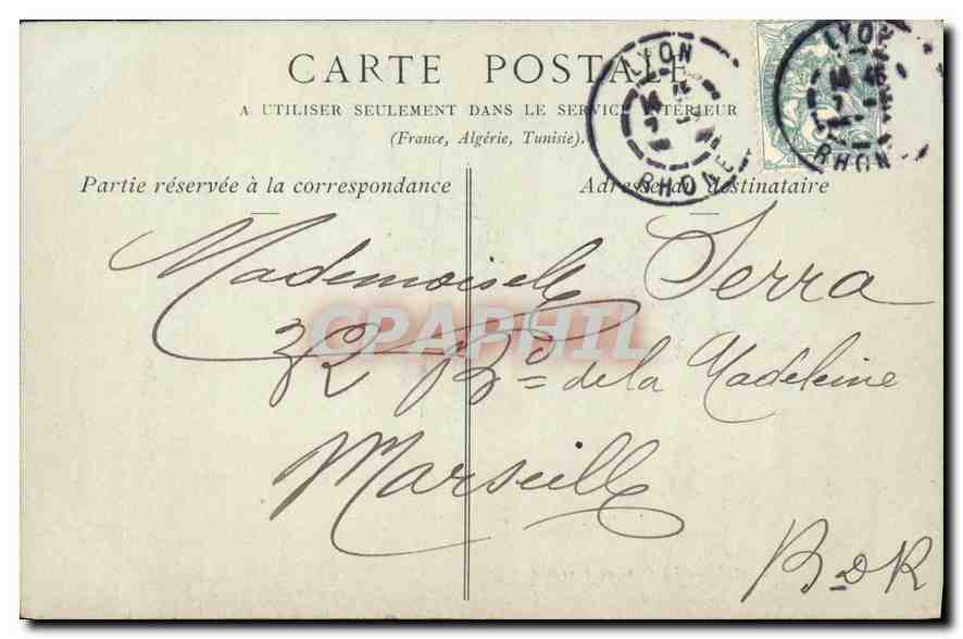 CPA Lyon La Gare de Perrache  — Verso