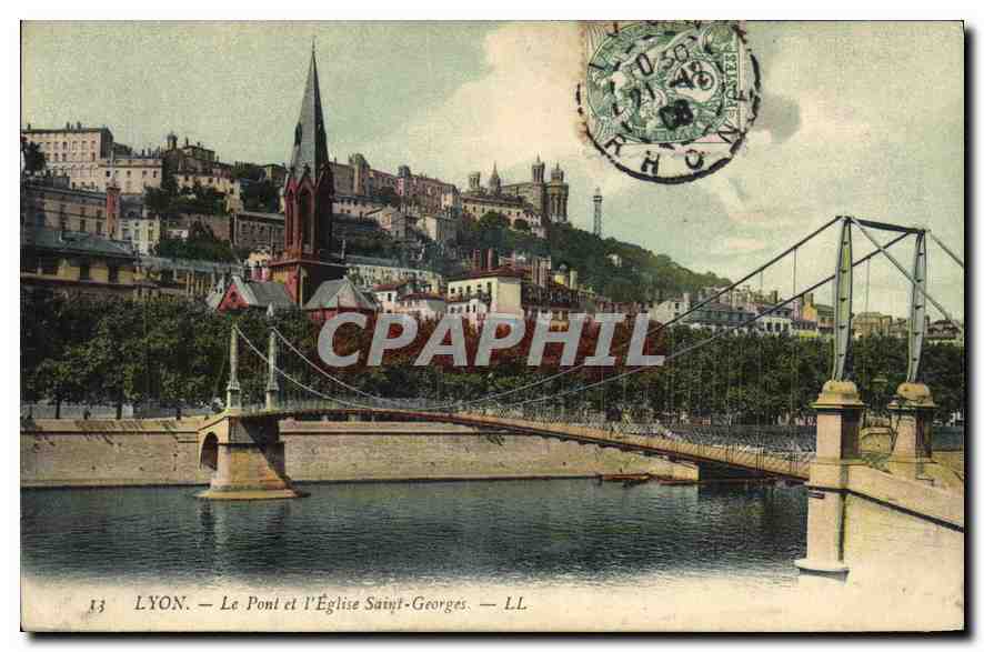 CPA Lyon Le Pont et l'Eglise Saint Georges 