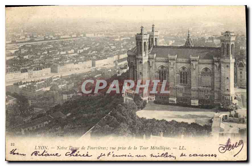 CPA Lyon Notre Dame de Fourvieres vue prise de la Tour Metalique 