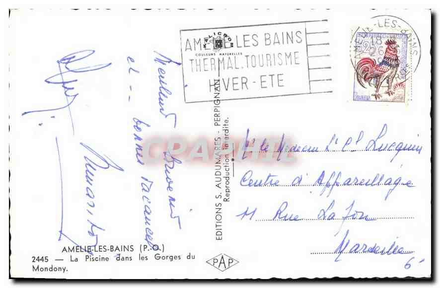 CPA Amelie les Bains P Q La Piscine dans les Gorges du Mondony  — Rückseite