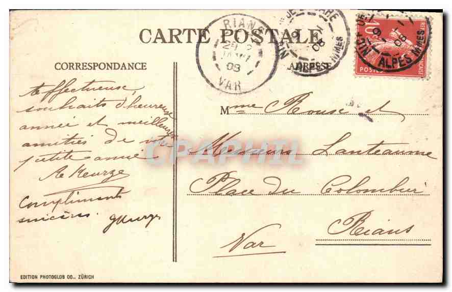 CPA Nice Embouchure du Paillon  — Verso