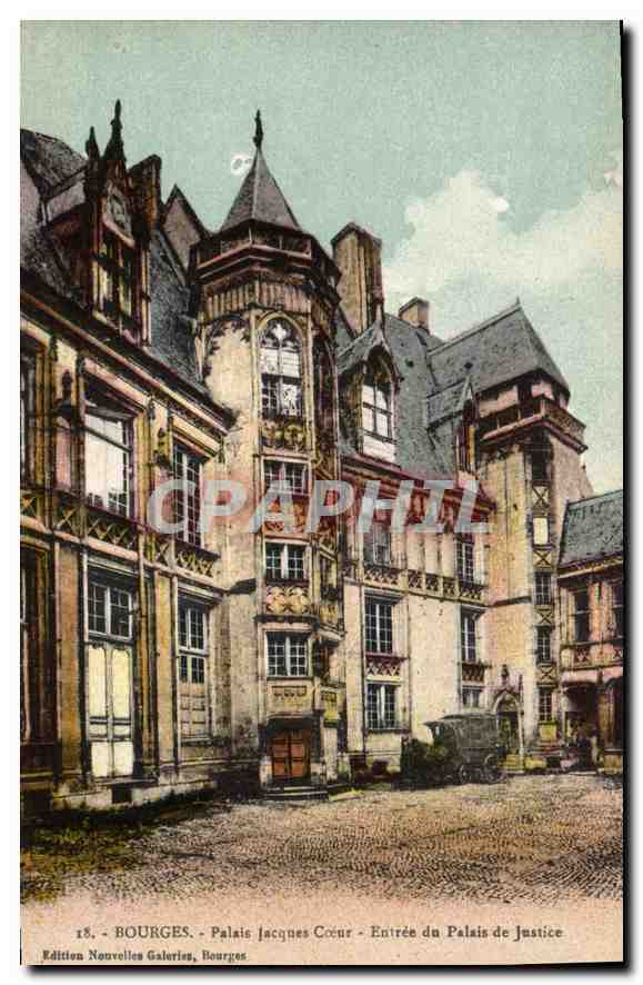 CPA Bourges Palais jascques Coeur Entree du Palais de Justice 