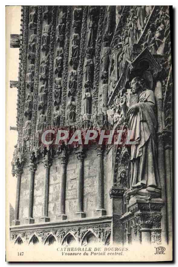 CPA Cathedrale de Bourges Voussure du Portail central 