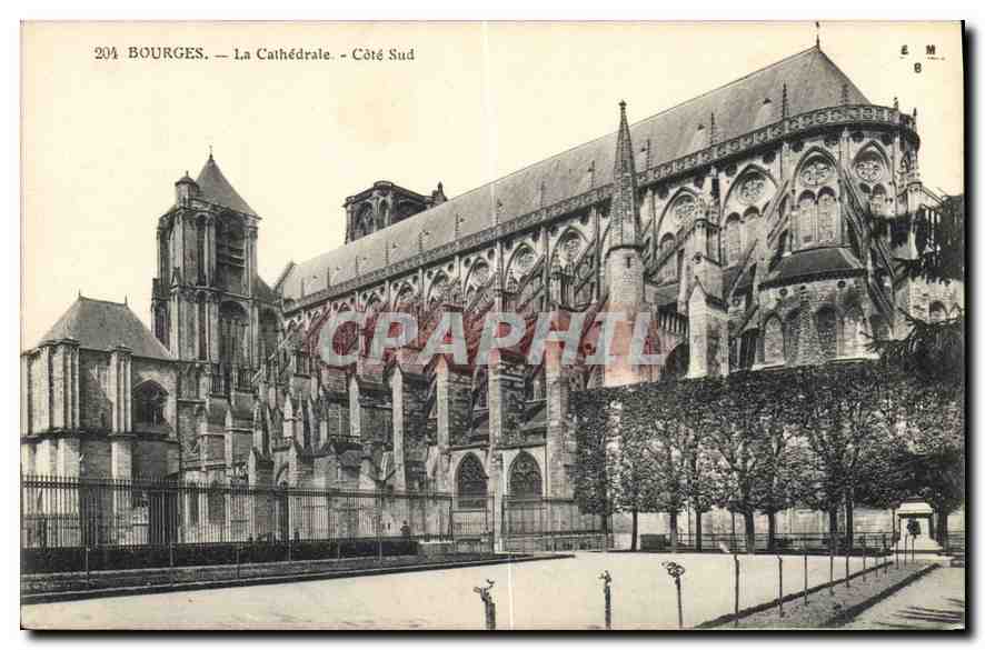 CPA Bourges Collegiale St Ursin Tympan  La Cathedrale Cote Sud 