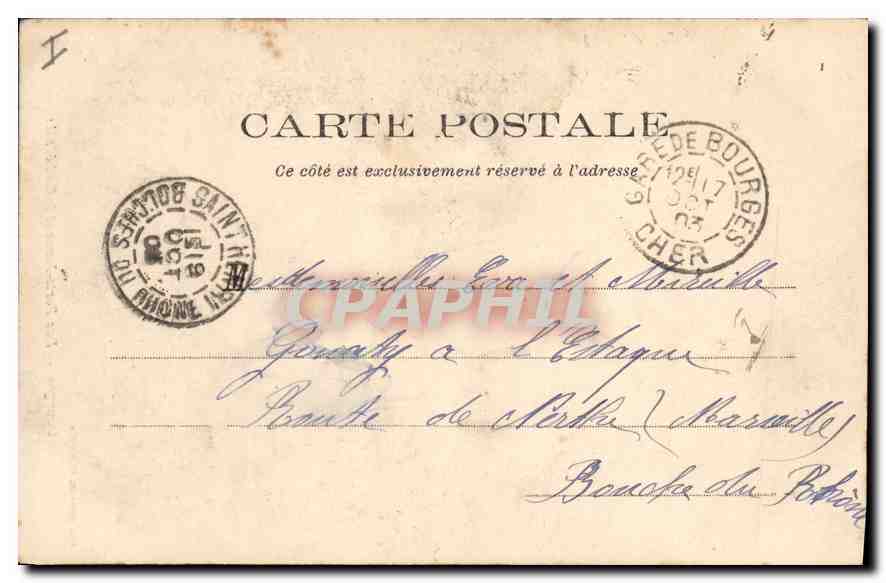CPA Bourges Rue Porte Jaune et la Cathedrale  — Rückseite