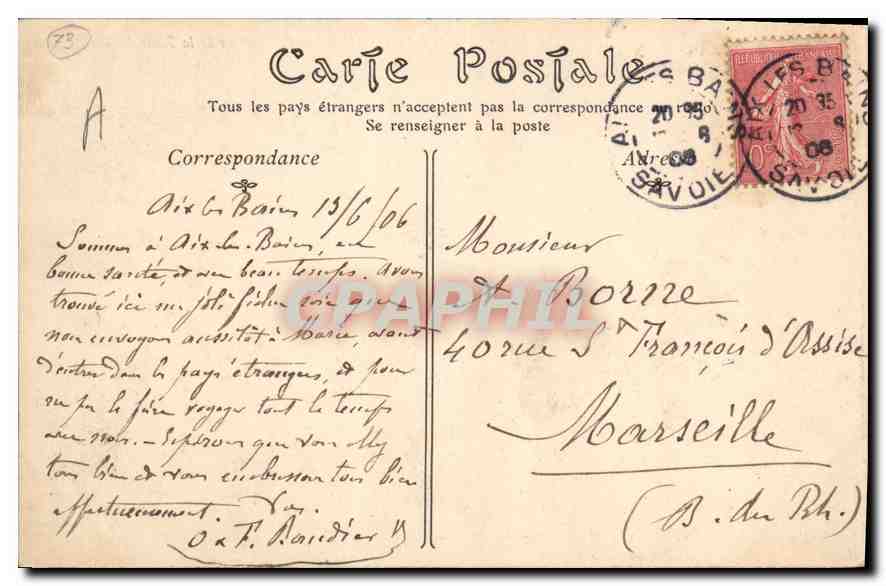 CPA Aix les Bains Le Chateau de la Roche du Roi  — Rückseite