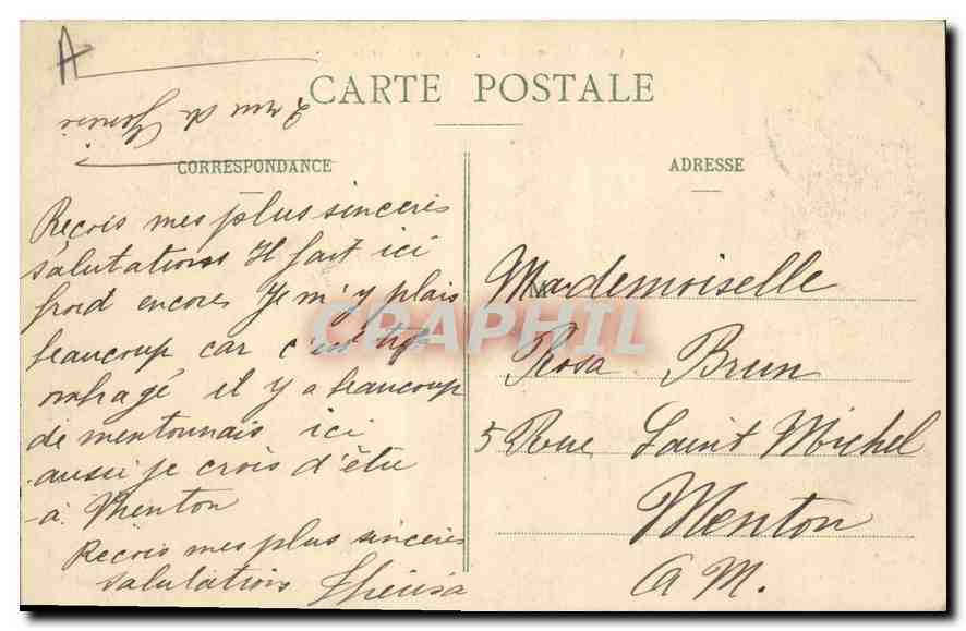CPA Aix les Bains Le Grand Cercle  — Verso