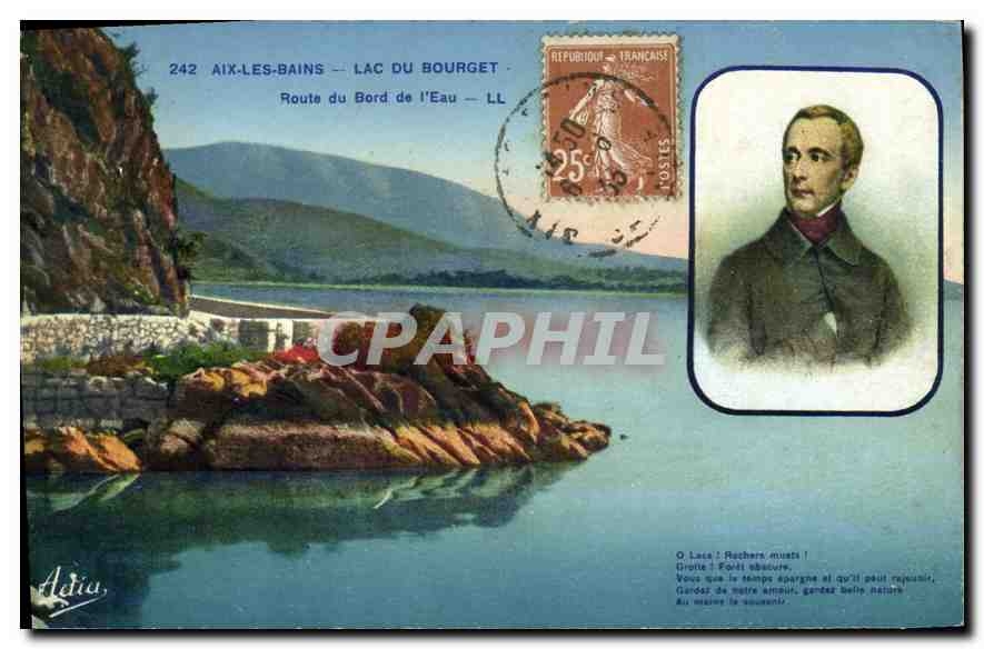 CPA Aix les Bains Lac du Borget Route du Bord l'Eau Lamartine