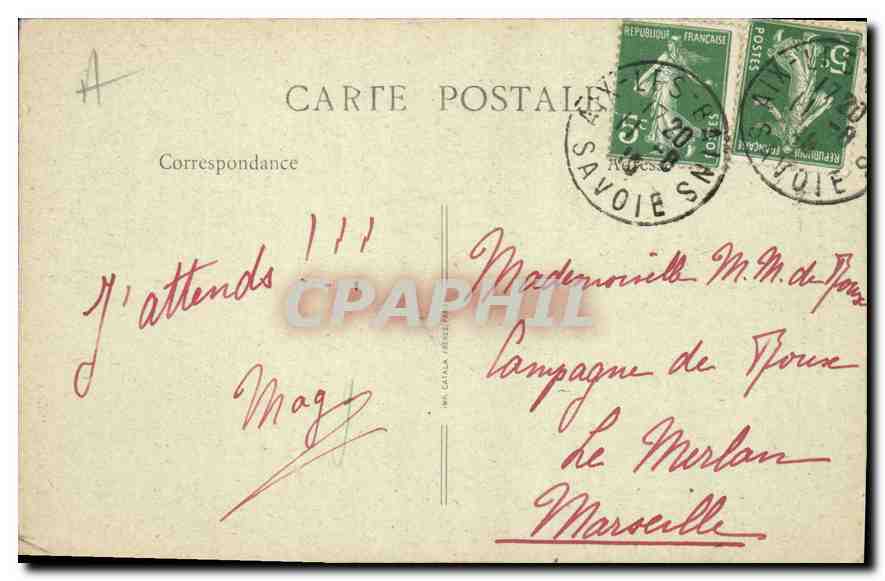 CPA Arc de Companus Savoie Aix les Bains Hotel — Verso