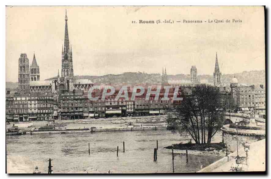 CPA Rouen S Inf Panorama Le Quai de Paris 