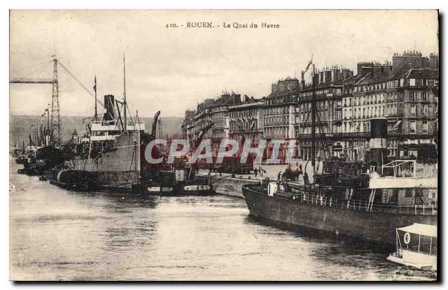 CPA Rouen Le Quai du Havre Bateaux