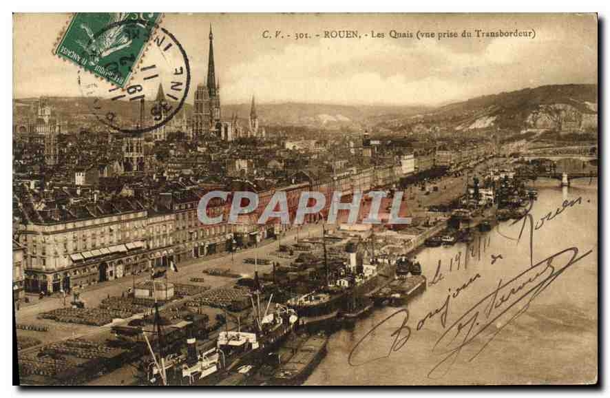 CPA Rouen Les Quais vue prise du Transbordeur 