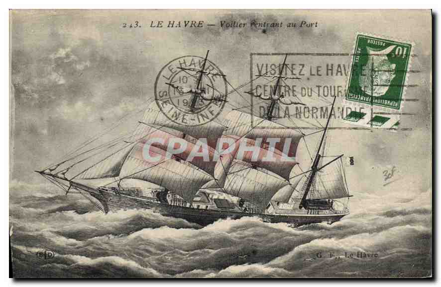 CPA Le Havre Voilier rentrant au Port 