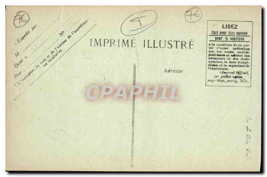 CPA Le Havre Boulevard Albert 1er Tramway — Rückseite