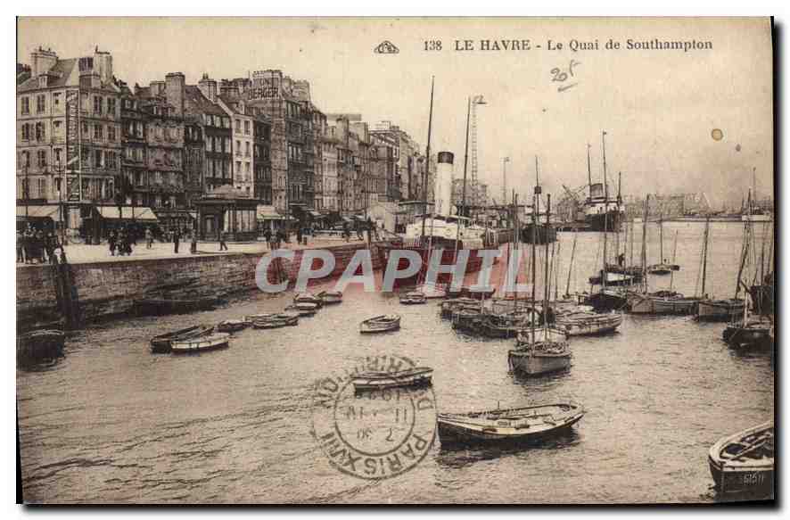 CPA Le Havre le Quai de Southampton Bateaux