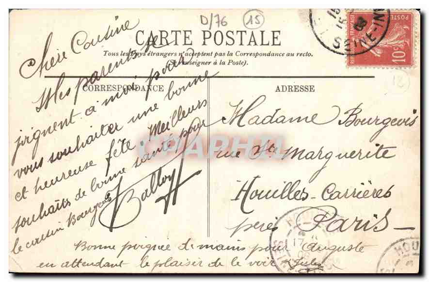 CPA Le Havre la Bourse  — Rückseite