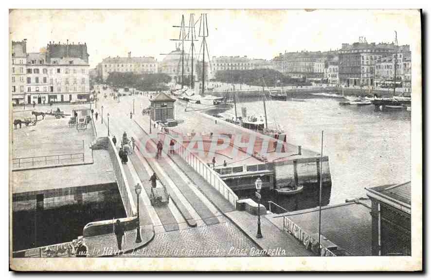 CPA Le Havre le Bassin du Commerce place Gambetta 