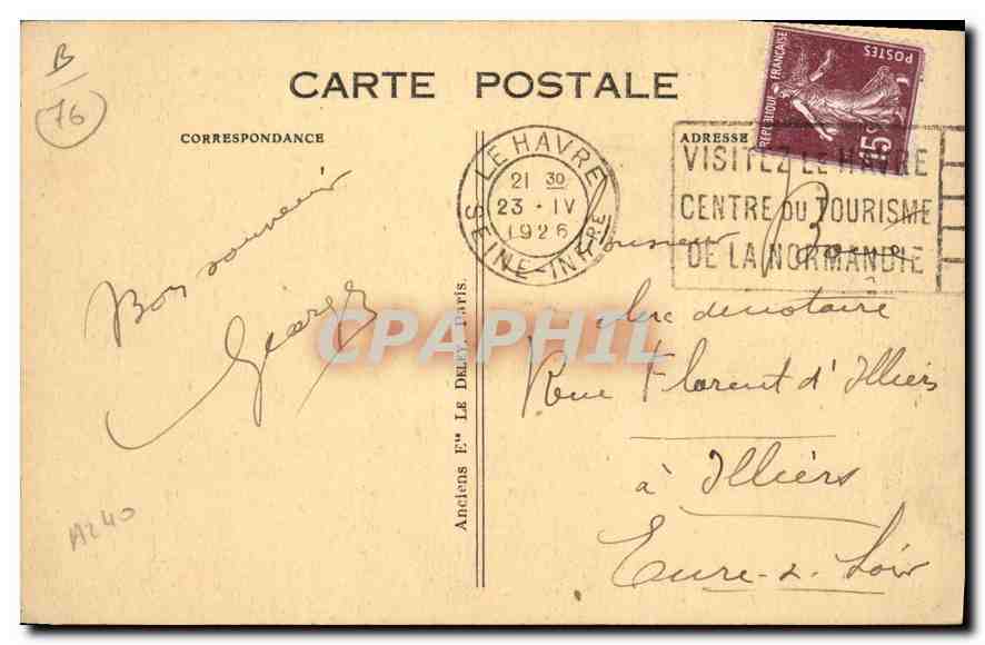CPA Le Havre le Casino vu de la Plage  — Rückseite