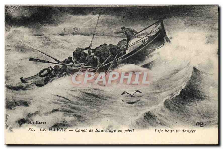 CPA Le Havre Canot de Sauvetage en peril 