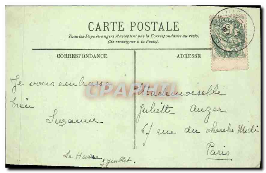CPA Le Havre la Jetee et l'Avant Port Bateau — Rückseite