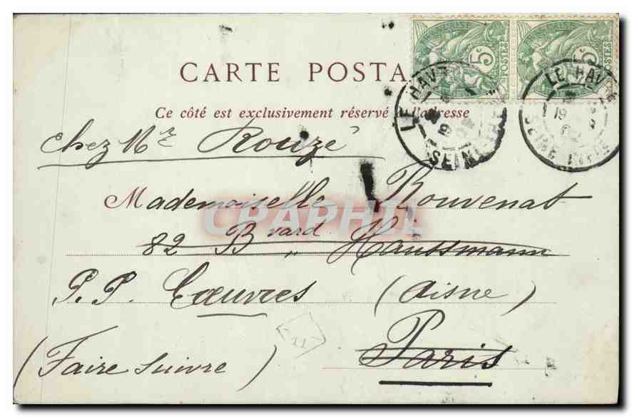CPA Le Havre la Jetee du Nord Bateau — Rückseite