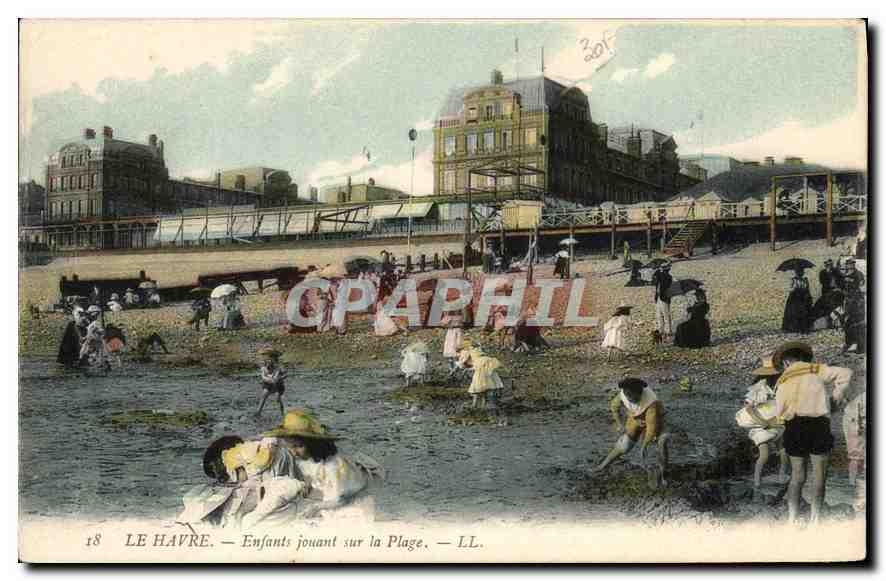 CPA Le Havre Enfants Jouant sur la Plage 