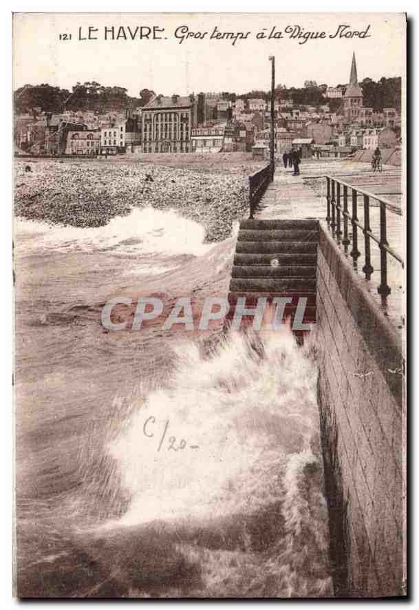 CPA Le Havre Gros Temps a la Digue Nord 