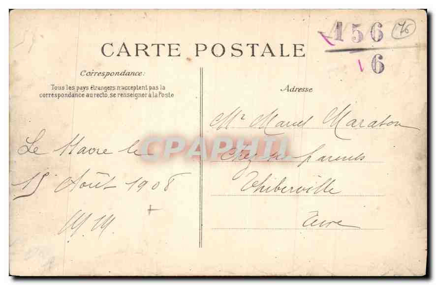 CPA Le Havre Musee et Rue de Paris  — Rückseite