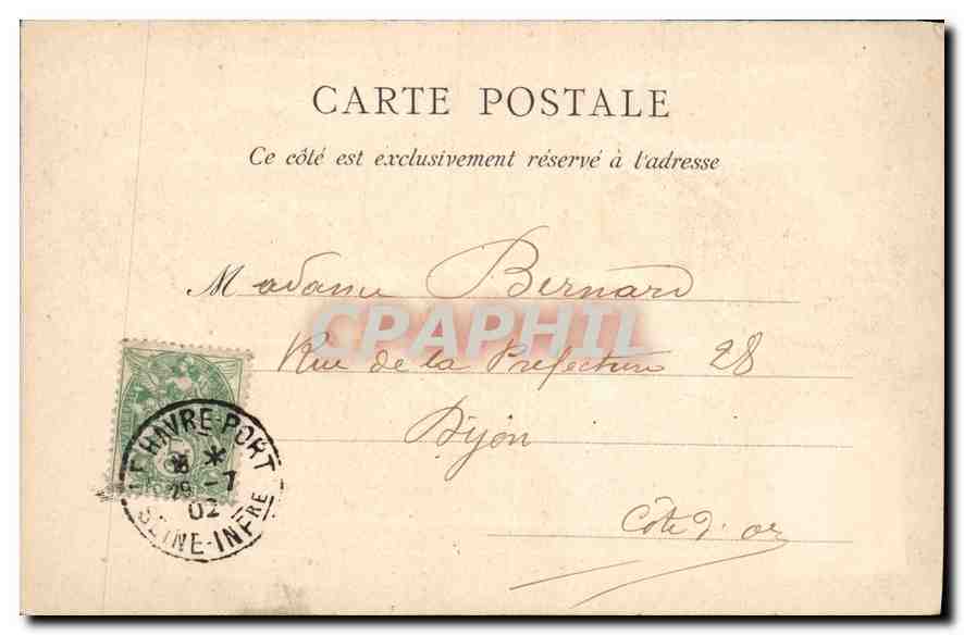 CPA Avant Port depart du bateau de Trouville Le Havre  — Rückseite