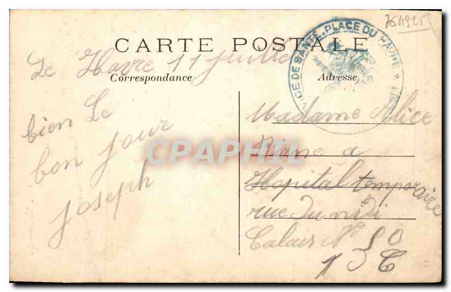 CPA Le Havre Notre Dame des Flots  — Rückseite