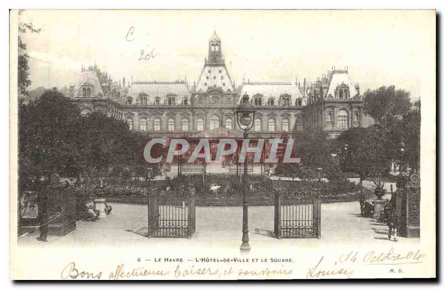 CPA Le Havre l'hotel de Ville et le Square 