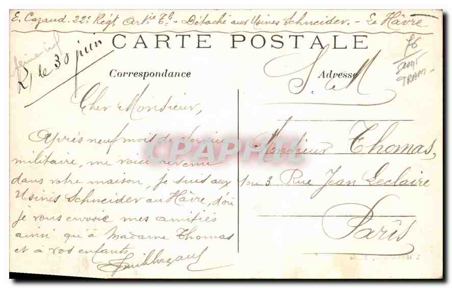 CPA Le Havre Place Gambetta et Bassin du Commerce  — Rückseite