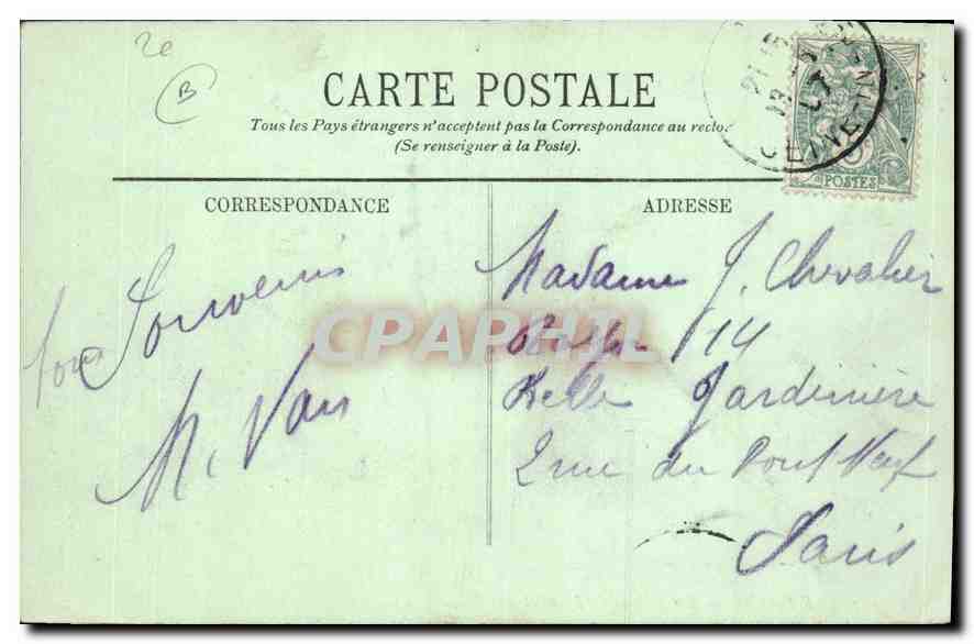 CPA Le Havre les Rochers de Barvalet a la Heve  — Rückseite