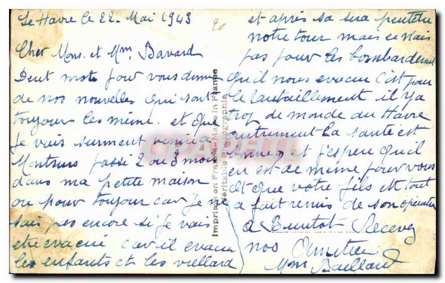 CPA Le Havre Ste Adresse vue panoramique  — Rückseite