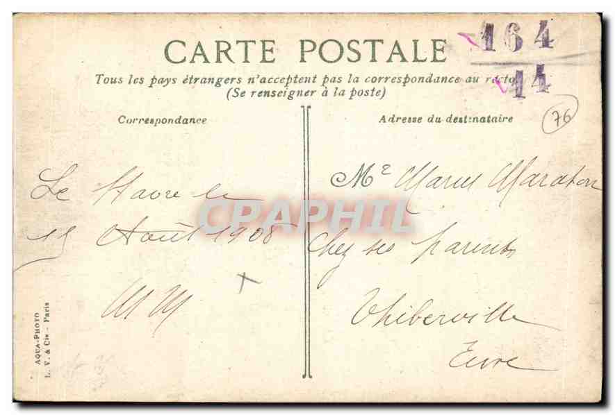 CPA Le Havre le depart du beteau pour Trouville  — Rückseite