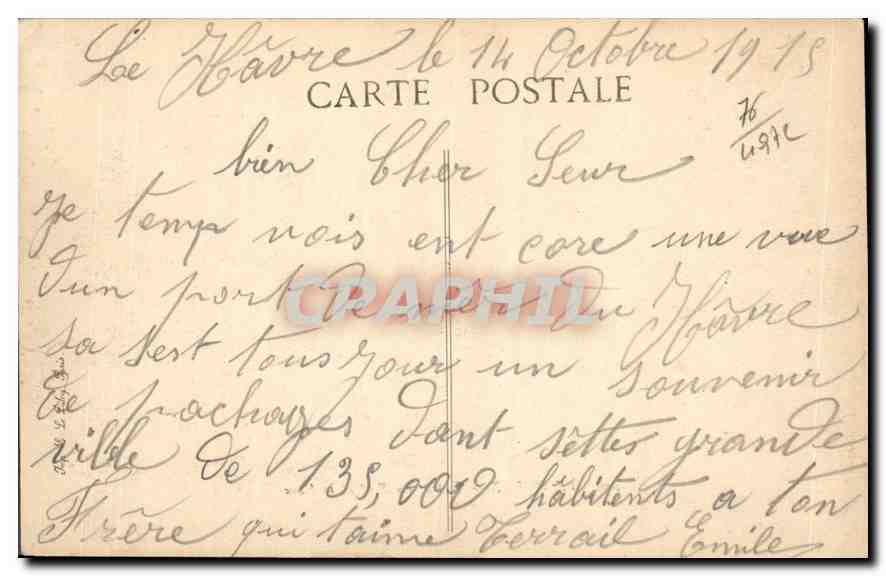CPA Le Havre Entree du Port et la Heve  — Rückseite