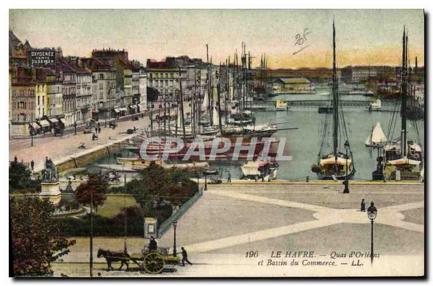 CPA Le Havre Quai d'Orleans et Bassin du Commerce 