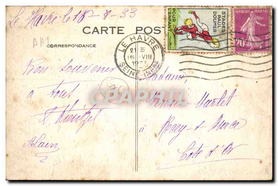 CPA Le Havre Entree du Paquebot Paris Bateau — Rückseite