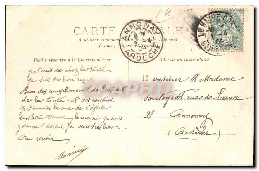 CPA Le Havre l'eglise Notre Dame  — Rückseite