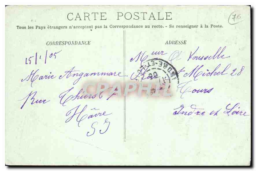 CPA Le Havre la Bourse  — Rückseite