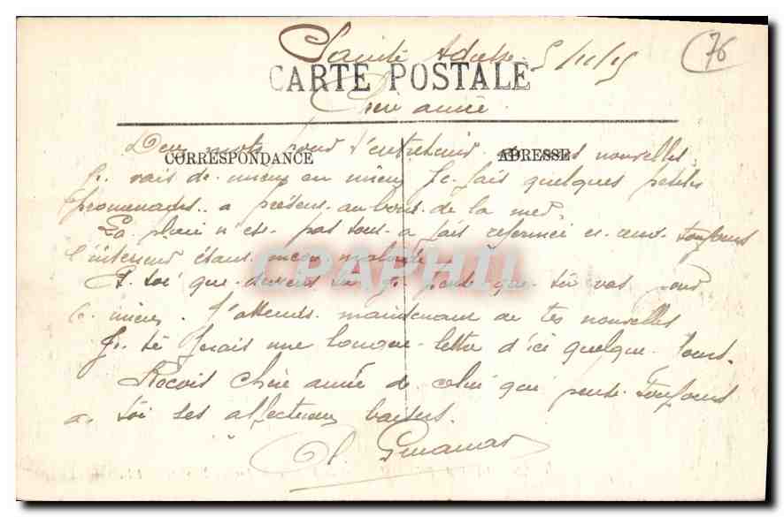 CPA Le Havre l'hotel de ville et le jardin Public  — Rückseite