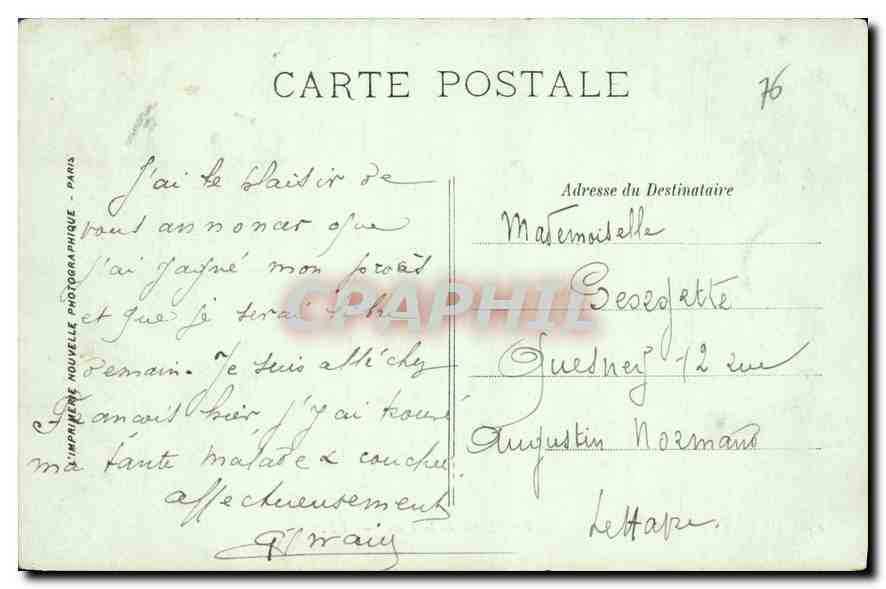 CPA Le Havre Sainte Adresse les Phares de la Heve  — Rückseite