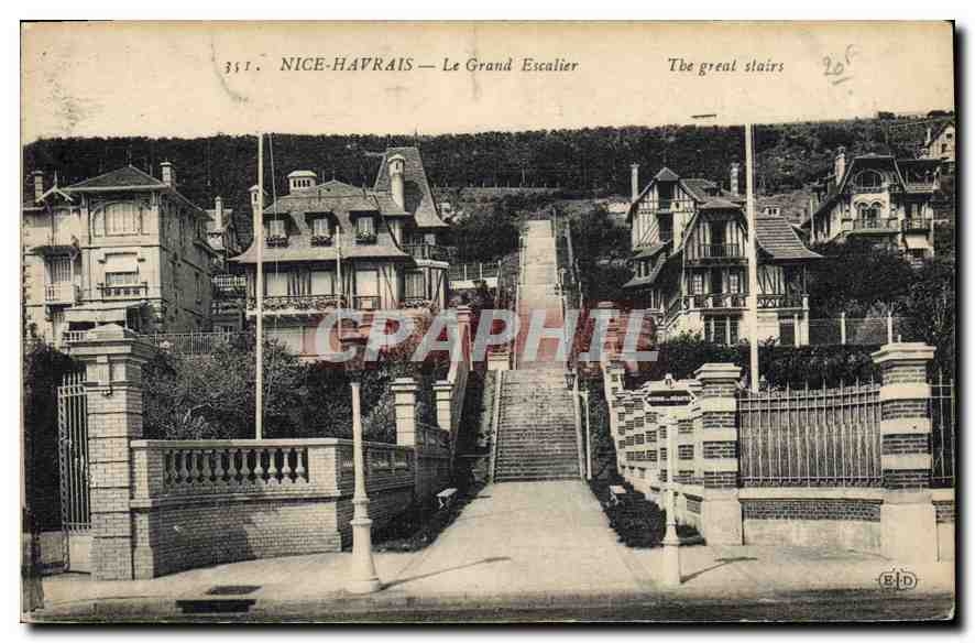CPA Nice Havrais le grand Escalier 