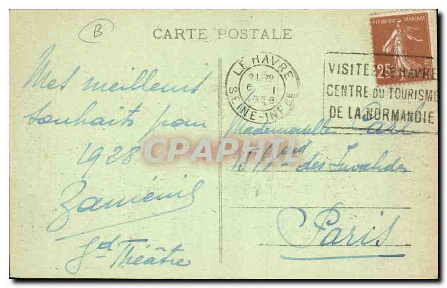 CPA Le Havre le Grand Theatre  — Rückseite