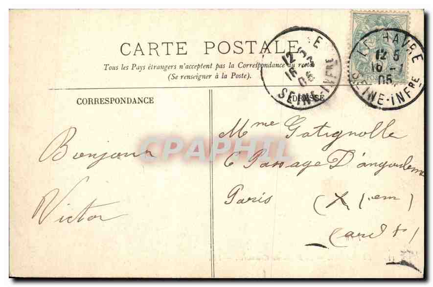 CPA Le Havre le Bassin du Commerce  — Rückseite