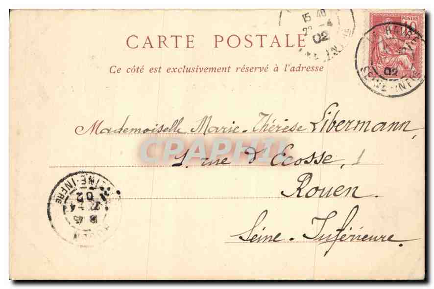 CPA Le Havre l'entree du port au Moment de la Maree  — Rückseite