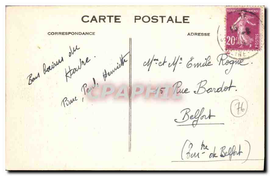 CPA Le Havre la plage et l'entree du port vue du casino  — Rückseite