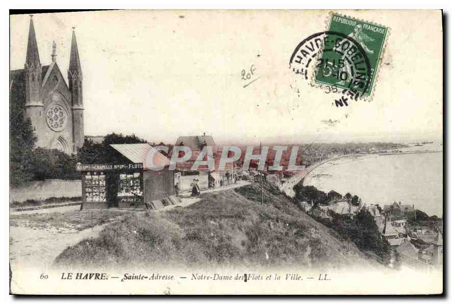 CPA Le Havre Sainte Adresse Notre Dame des Flots et la Ville 