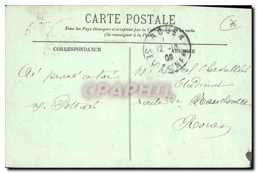 CPA Le Havre Sainte Adresse Notre Dame des Flots et la Ville  — Rückseite